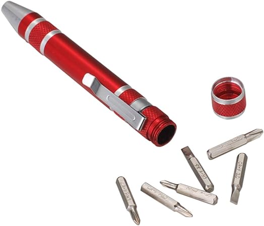 8-in-1 Screwdriver Tool Pen | Mini Precision Pocket Screwdriver Set with Magnetic Bits – Multi-Function Repair Tool (Random Color, 1 Pc)