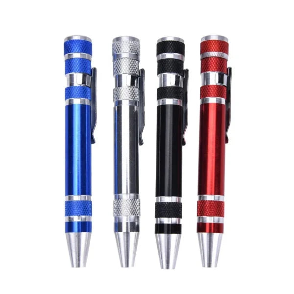 8-in-1 Screwdriver Tool Pen | Mini Precision Pocket Screwdriver Set with Magnetic Bits – Multi-Function Repair Tool (Random Color, 1 Pc)