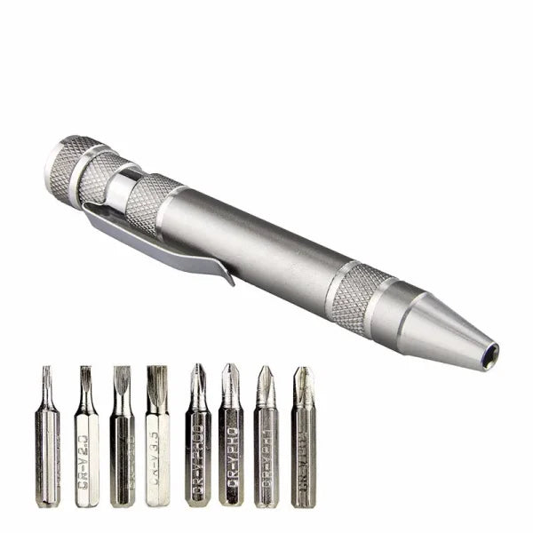 8-in-1 Screwdriver Tool Pen | Mini Precision Pocket Screwdriver Set with Magnetic Bits – Multi-Function Repair Tool (Random Color, 1 Pc)