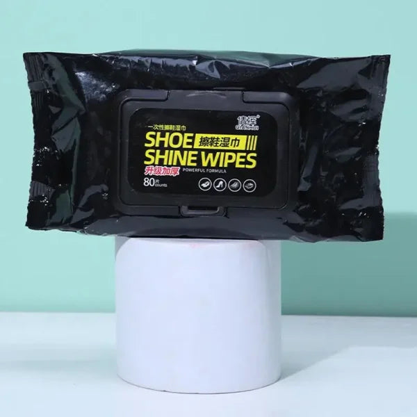 Disposable Shoe Cleaning Wipes – Quick Shine Wet Wipes (80 Pack) | Instant & Mess-Free Shoe Care