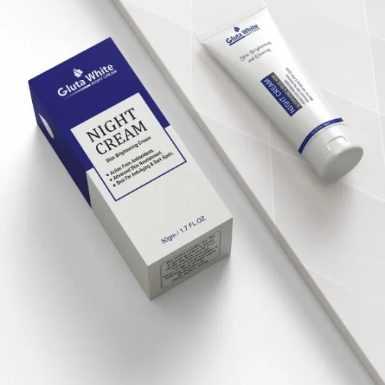 Gluta White Night Cream | Advanced Skin Brightening, Nourishing & Anti-Aging Formula (50ml)