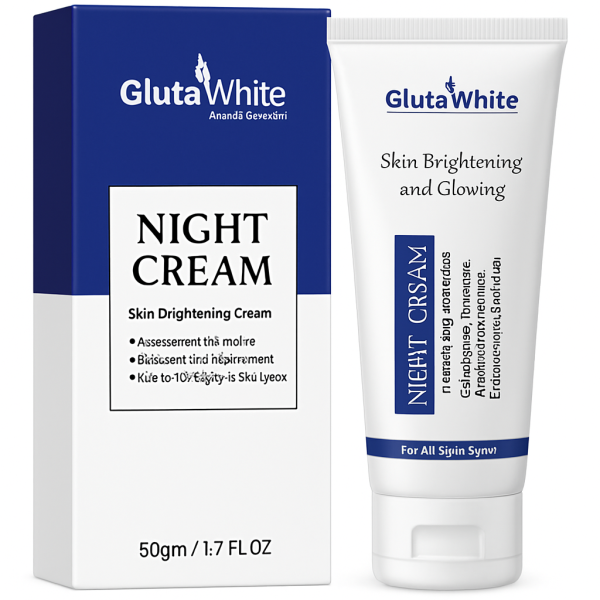 Gluta White Night Cream | Advanced Skin Brightening, Nourishing & Anti-Aging Formula (50ml)